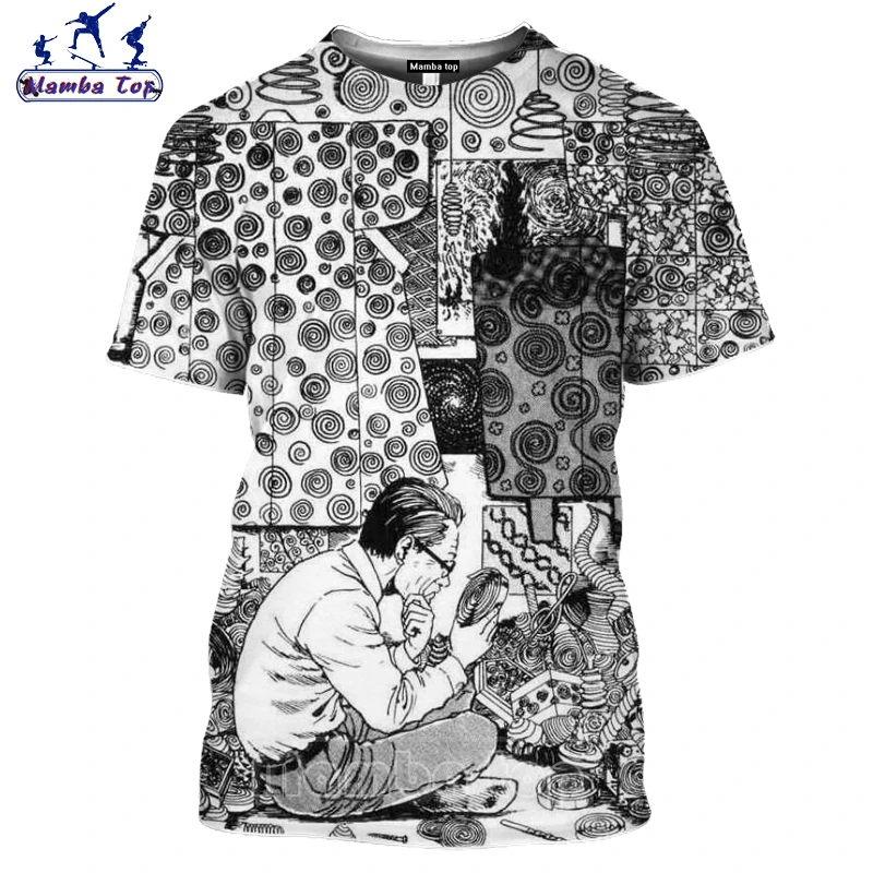 Топ Мамба Хэллоуин косплей аниме девушка женская футболка 3D принт Junji Ito Мужская