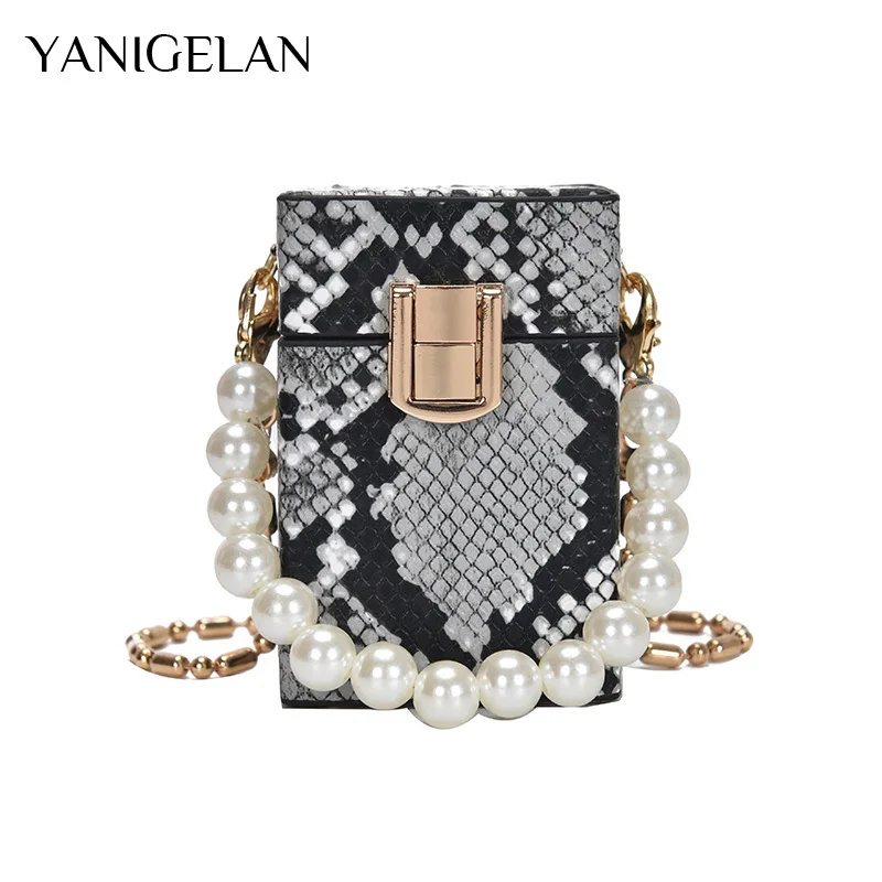 

Small Snake Print Shoulder Crossbody Bags Messenger Handbags For Women PU Leather Personality Tote Pack Bolsas Mujer Sac A Main