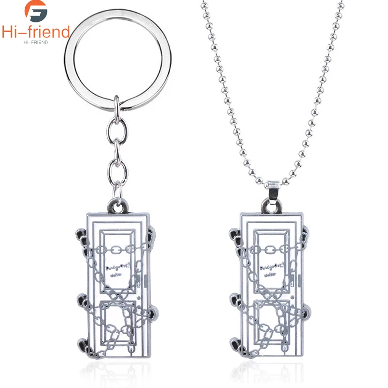 

Movie Silent Hill 2 Keychain Square Key Chains for Women Men Cosplay Car Bag Friend's Gift Jewelry