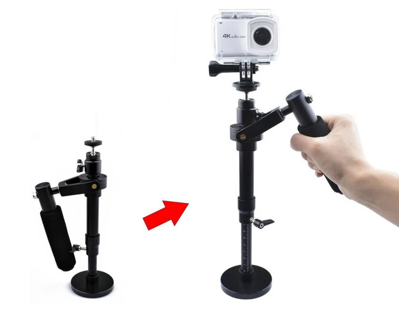Foleto S30 Регулируемый мини ручной карданный видео съемочный фиксатор Steadycam для GOPRO iphone samsung телефон смартфон камеры