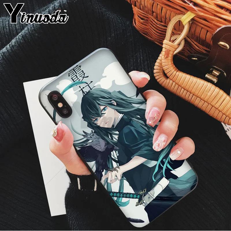 Yinuoda demon slayer kimetsu no yaiba TPU Мягкий силиконовый черный чехол для телефона iPhone 8 7 6S Plus X XS MAX 5 5S SE XR 11 11pro - Цвет: A16