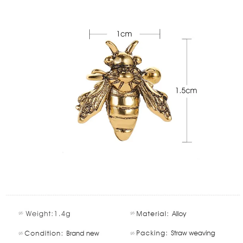 Женские серьги-клипсы с Пчелкой Модные Винтажные серьги подвесками эффектные