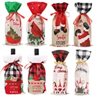 Новогодняя Коллекция 2022 года, Рождественская Пылезащитная сумка для винных бутылок, рождественские украшения для дома, рождества