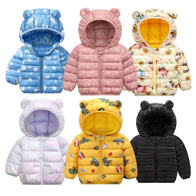 

Baby Girls Hooded Down Jackets For Kids Coats Autumn Boys Cartoon Warm Coat Toddler Girl Zipper Jacket Outerwear