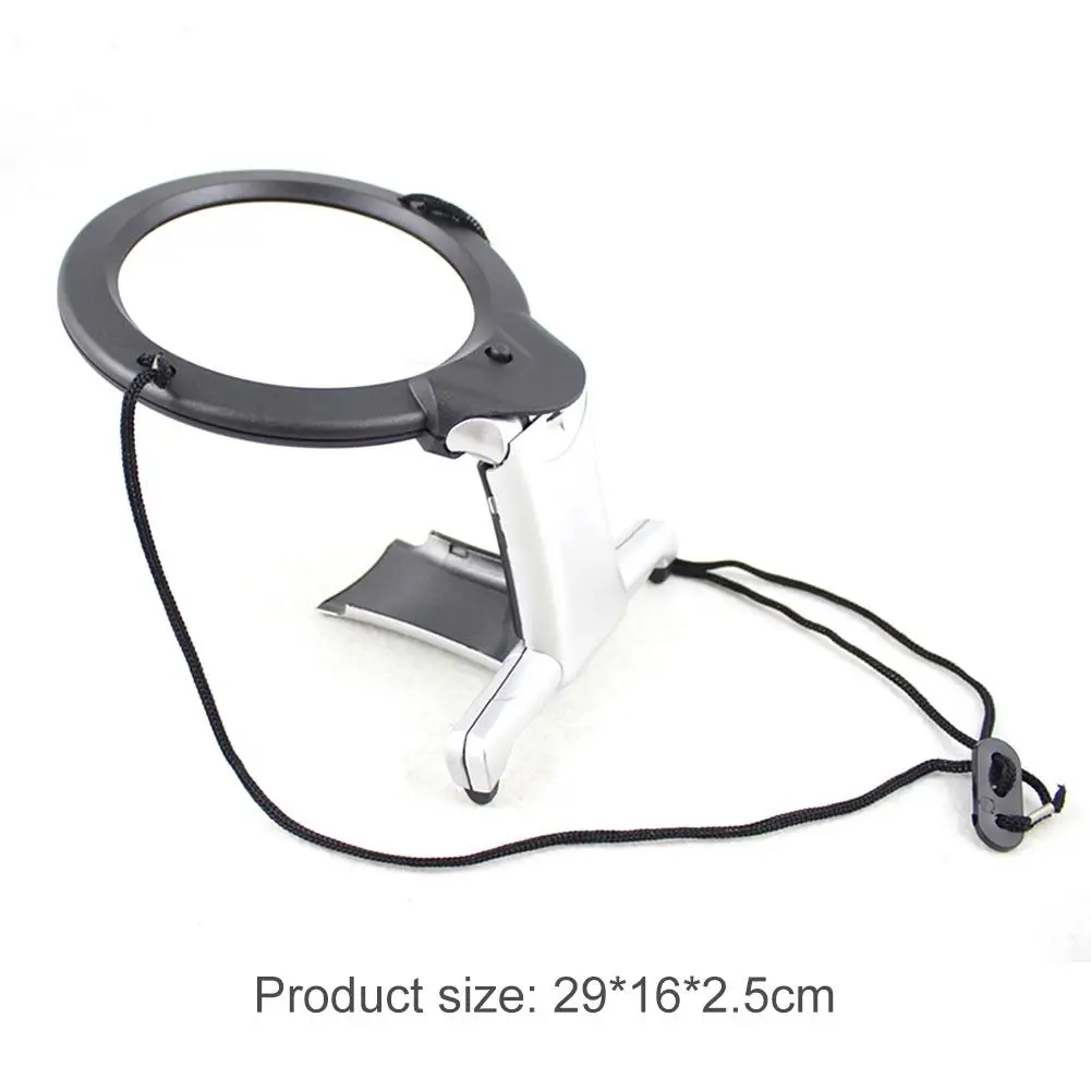 

2 LED Lighted Hands Free Loupe Neck Hanging/Desktop Style Seniors Reading Sewing Repairing Magnifying Instruments