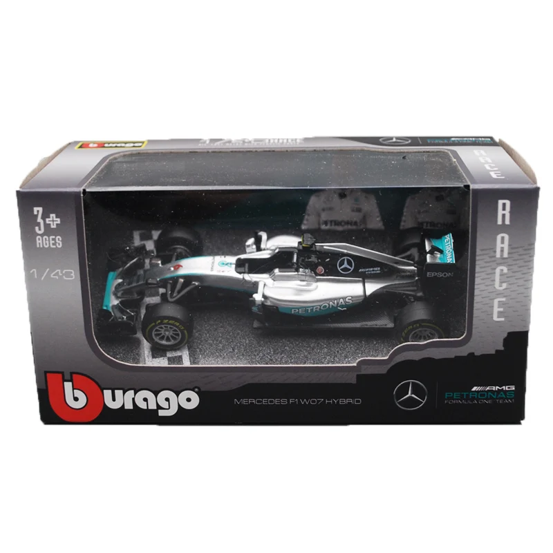 Bburago-Coche de aleaci&oacute;n de lujo modelo Mercedes F1 W10 EQ Power + 2019, juguete de colecci&oacute;n, regalo, 1:43, 2019-4