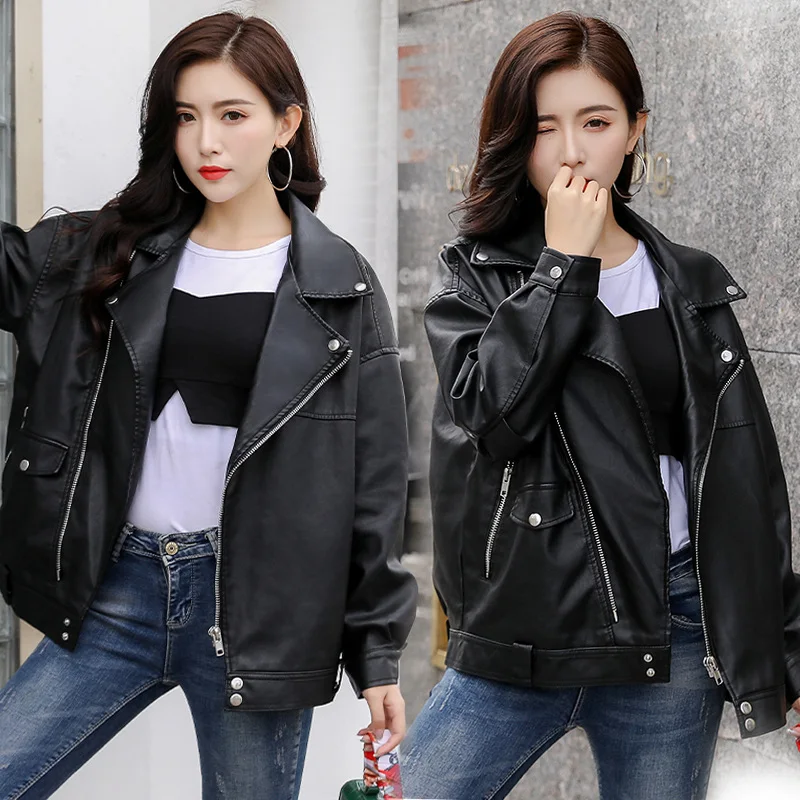 Куртка женская из искусственной кожи Осень-зима | Женская одежда
