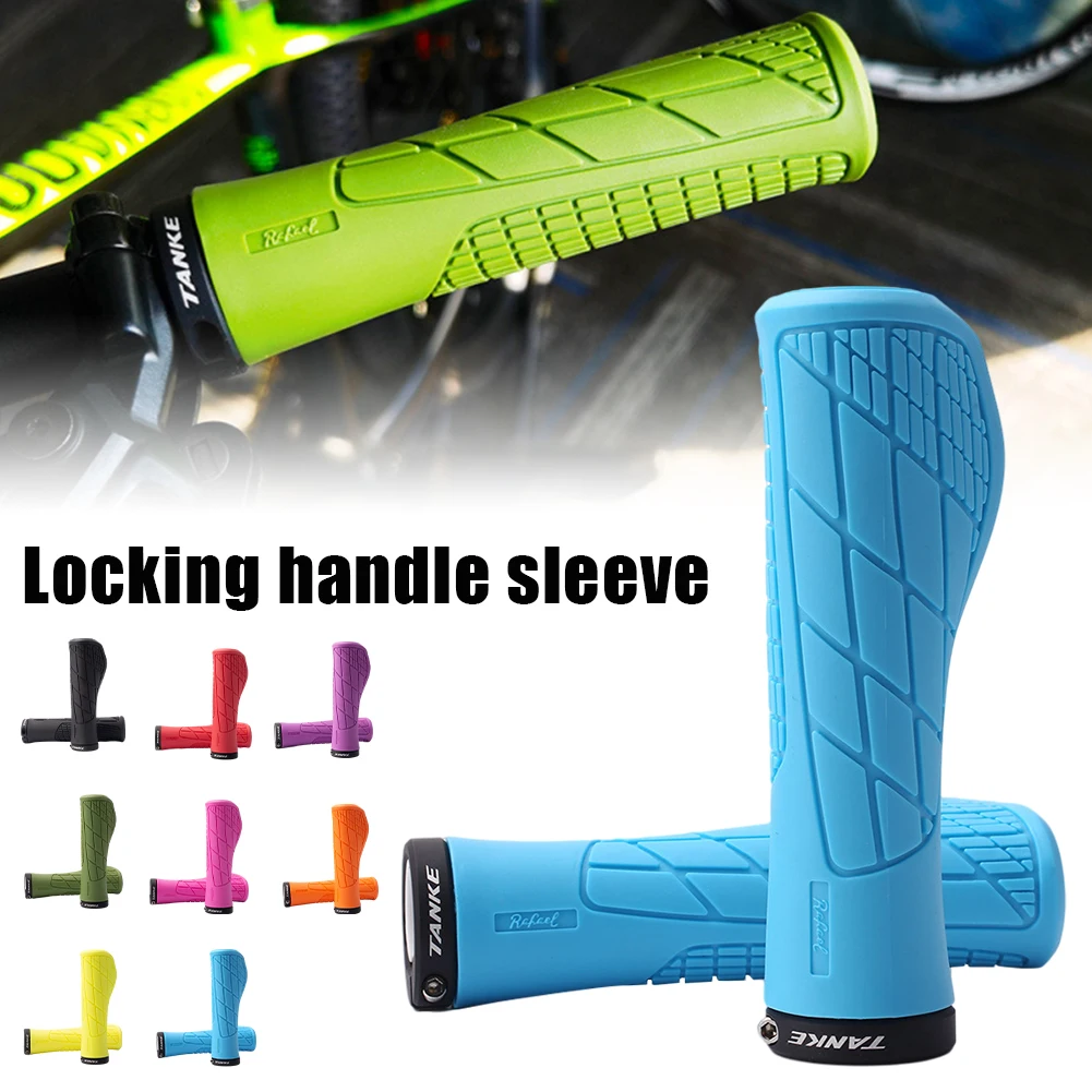 

MTB Bike Silicone Handlebar Grip Single Locking Bike Grips Anti-Slip Comfortable Handlebar Grip Cover for Mountain Road Bicycle