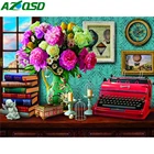 AZQSD полностью квадратная Алмазная картина цветок ручной работы подарок 5D DIY Алмазная вышивка ваза-мозаика картина Стразы настенная живопись