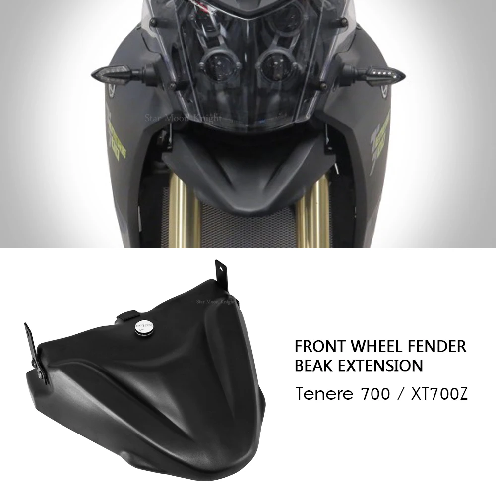 Motorcycle Parts Front Fender Beak Extension Wheel Cover Cowl Black For Yamaha Tenere 700 TENERE700 XT700Z XTZ 700 T7 T700 2019-