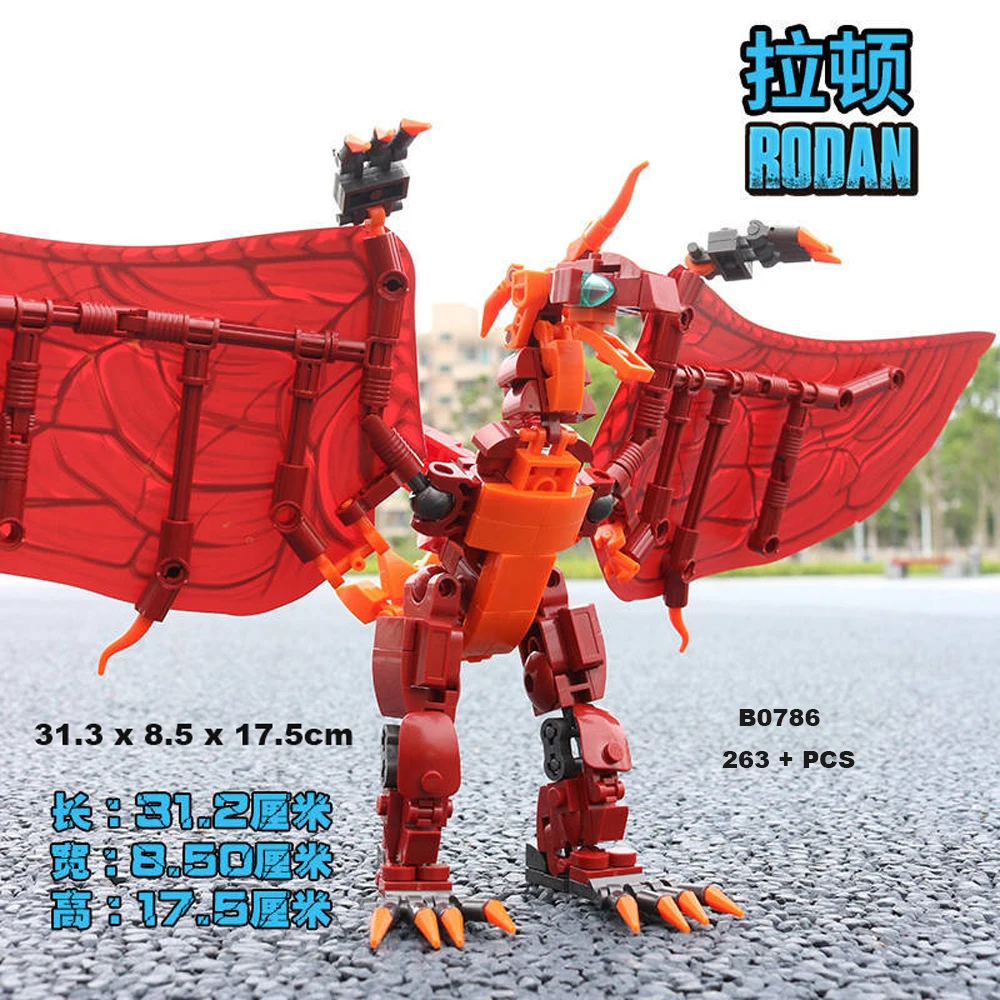 Sluban Godzillaes гигантский Ghidrahed Rodaned строительный блок King of The Monstersed мод механические
