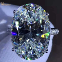 wong rain classic 925 sterling silver 15 ct oval cut d created moissanite wedding engagement customized rings fine jewelry gifts