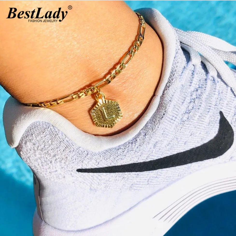 Браслеты на ногу Best Lady с шестигранным алфавитом для женщин амулетные украшения