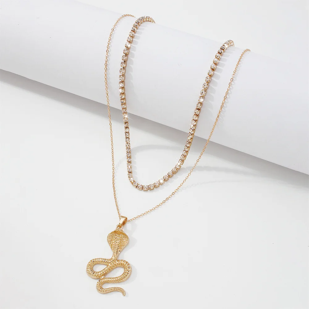 Цепочка с подвеской в виде кобры женская винтажная длинная цепь стиле бохо под
