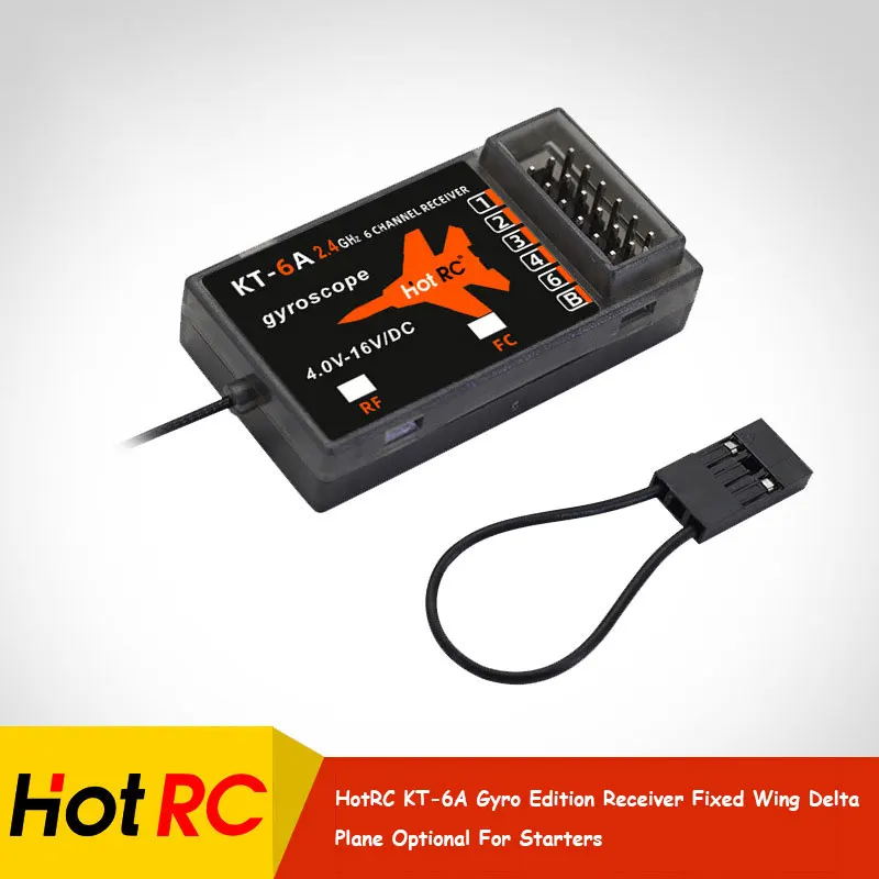 

HotRC KT-6A Gyro Version Flight Control Aircraft Receiver Fixed Wing Delta Aircraft Plane Airplane Cars Model Accessories Kits