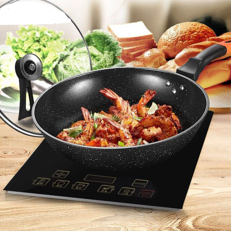 Вок с антипригарным покрытием без дыма от масла газовая плита индукционная