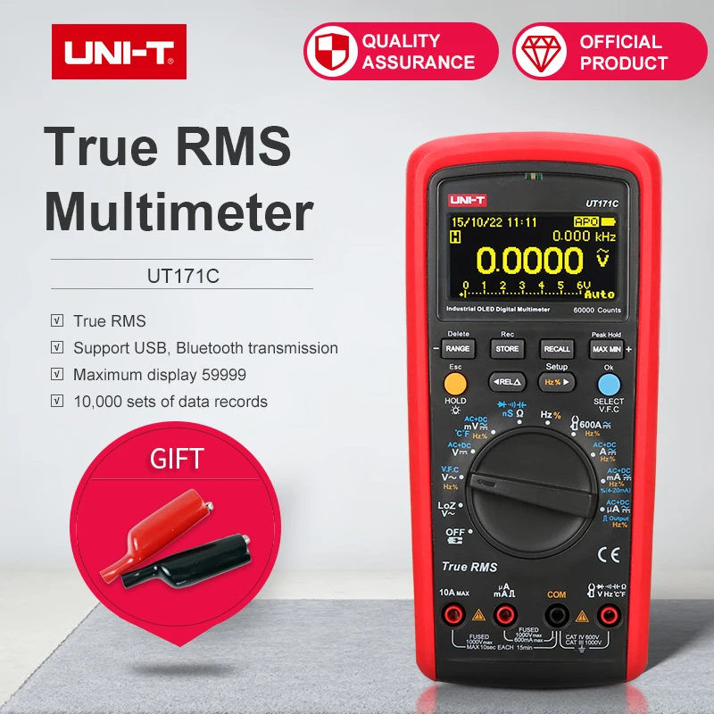 UT171C ультра портативный промышленный True RMS цифровой мультиметр AC+ DC измерение Usb функции датчики для мультиметра Вольтметр Амперметр