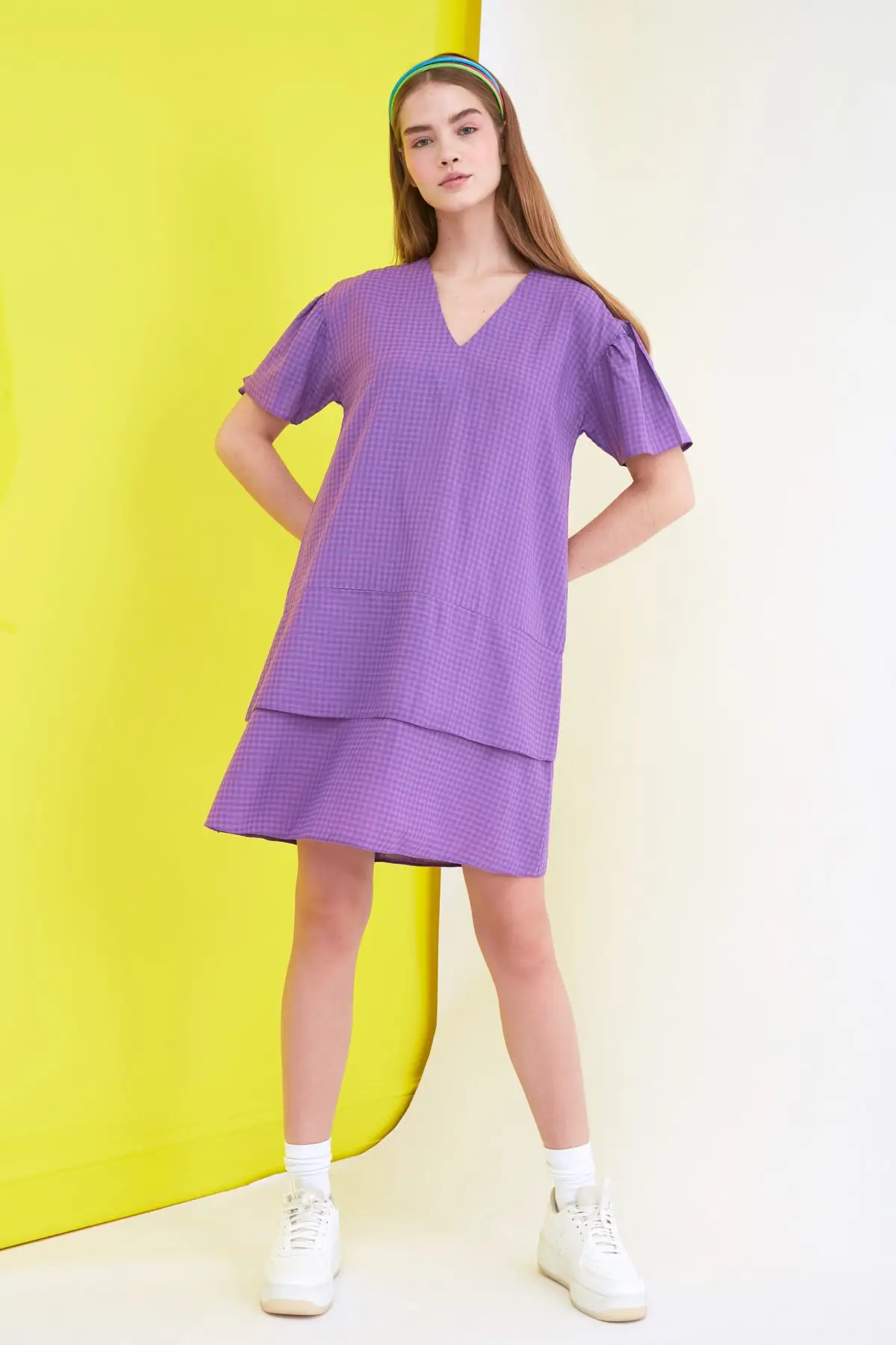 

Trendyol Plaids Flounces Large Cut Dress TWOSS21EL1425