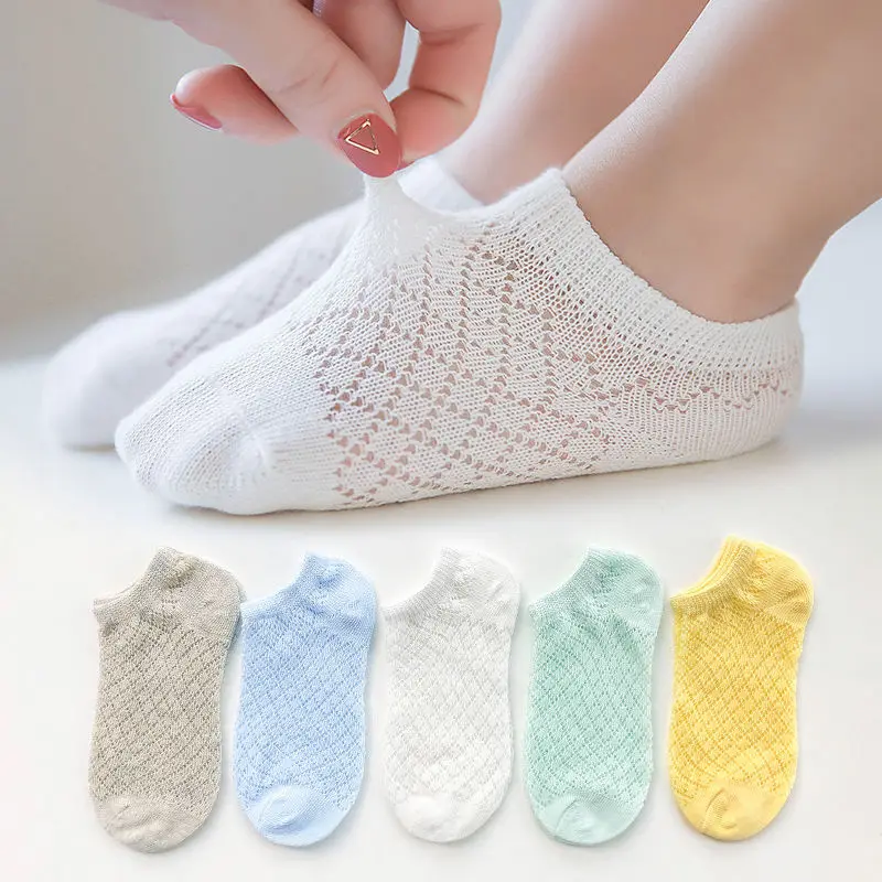 

5Pairs/Lot Children Cotton Socks Cute Infant Baby Boy Girl Ultrathin Casual Mesh Soft Socks For 1-12 Year Spring Summer Kids