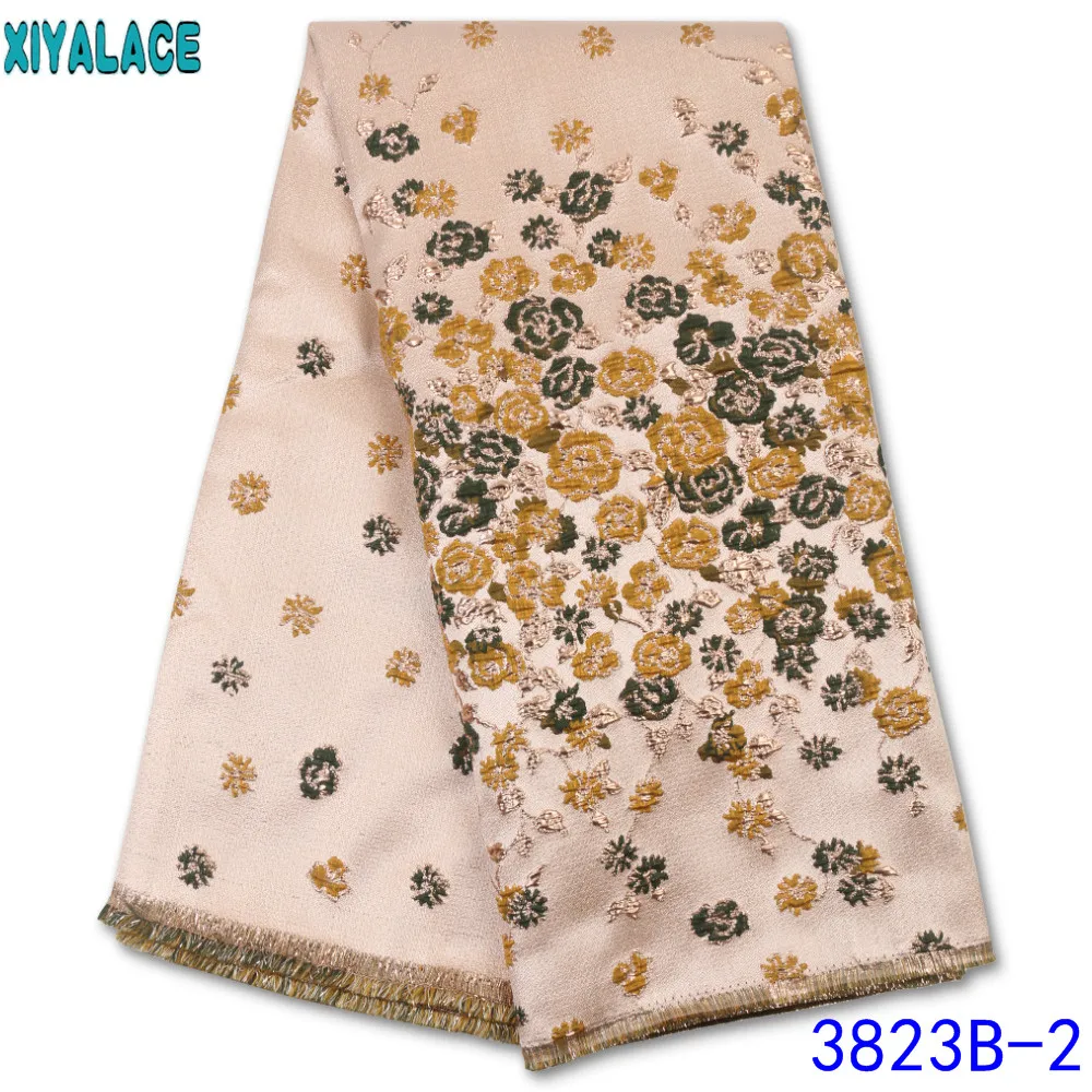 

Latest African Laces 2020 High Quality Swiss Brocade Lace Fabric Beautiful Brocade Jacquard Lace Fabric for Dress KS3823B