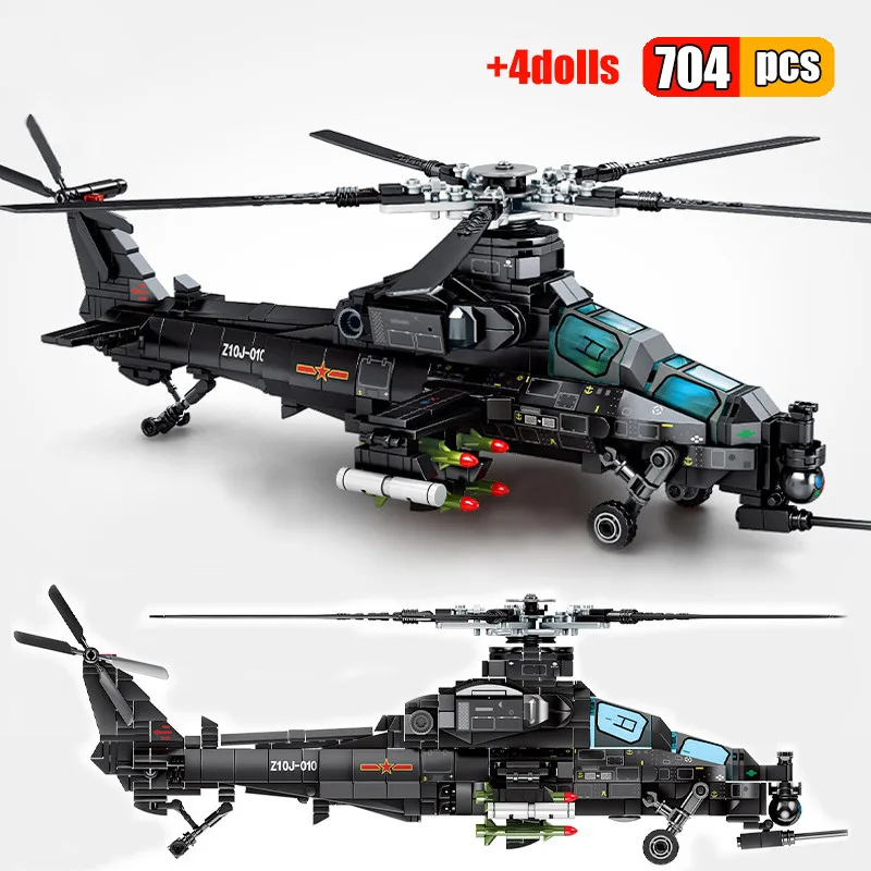 

704 Pcs Helicopter Sets City Police Military Plane Building Blocks War Army Fighter Fire Rescue Huey Copter Swat Black Hawk