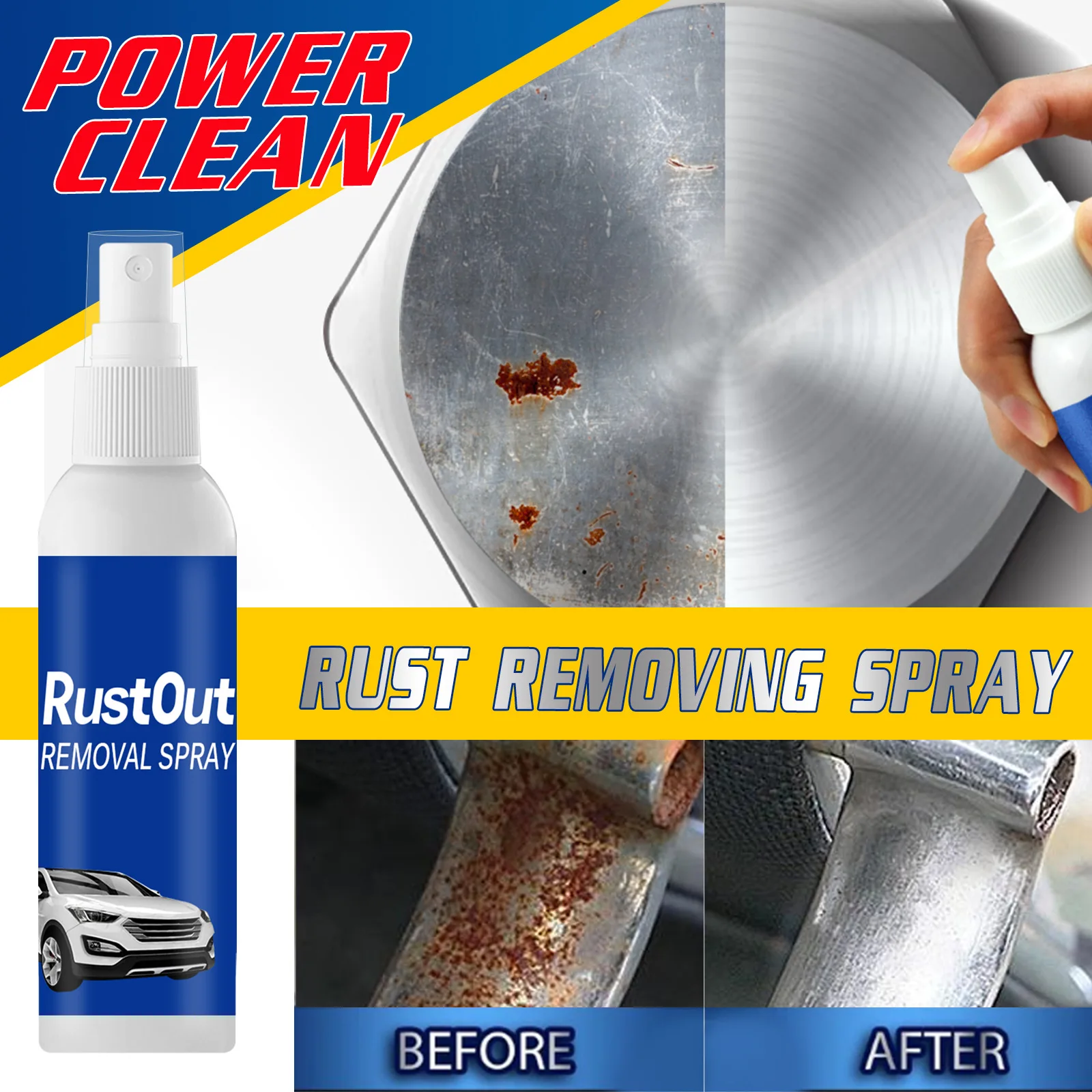 

Car Rust Remover Multi-purpose Rust Removal Spray Inhibitor Derusting Spray Car Maintenance Cleaning Tool Car Accessories