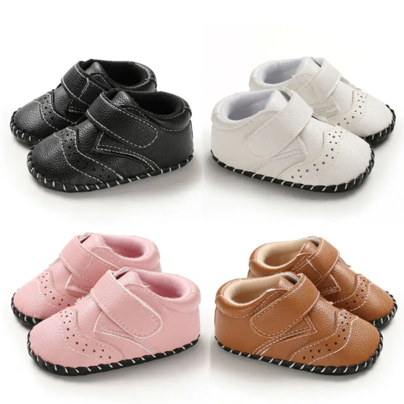 New Infant Baby Boy Girl Soft Sole Crib Newborn Anti Slip Leather Toddler Shoes |