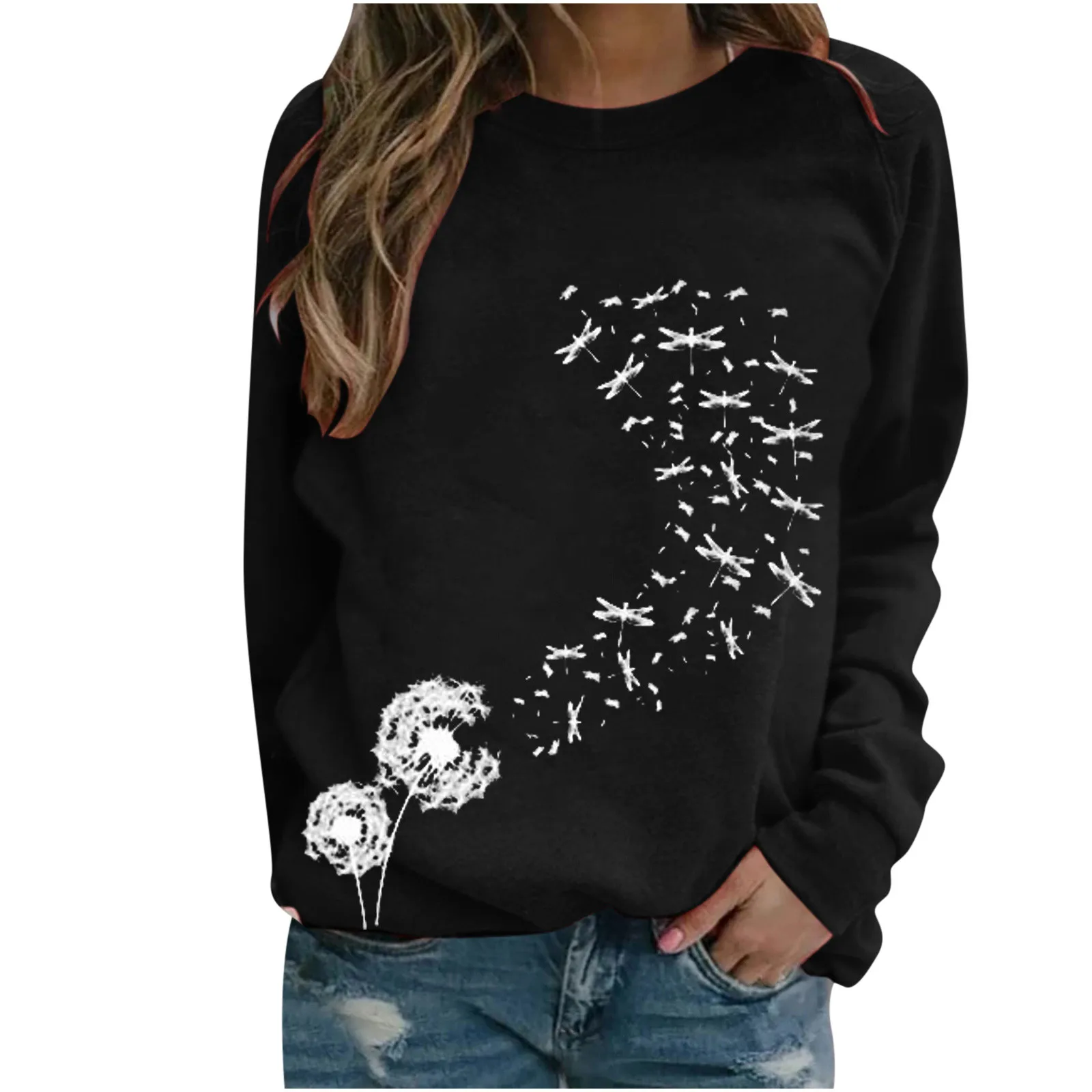 las mujeres sweetshirts Fashion Women Casual O- Neck Print Long-sleeved T-shirt women's Hoodi 2021 new hot sale