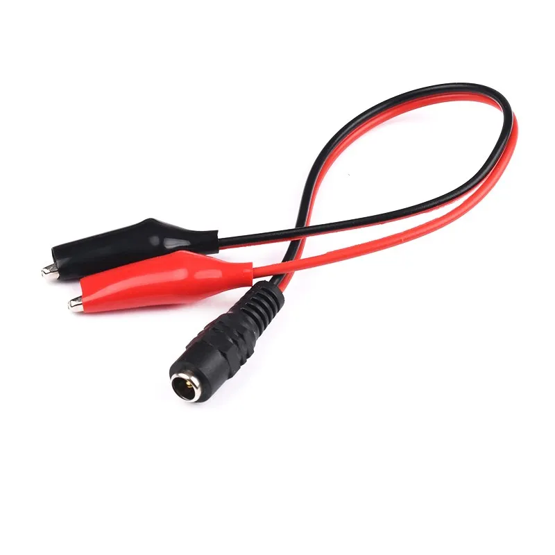 

1 шт. зажим аллигатора для штекера или разъема питания постоянного тока адаптер 25 см провод 12 В DC 5,5x2,1 мм зажимы крокодил Тестовые провода
