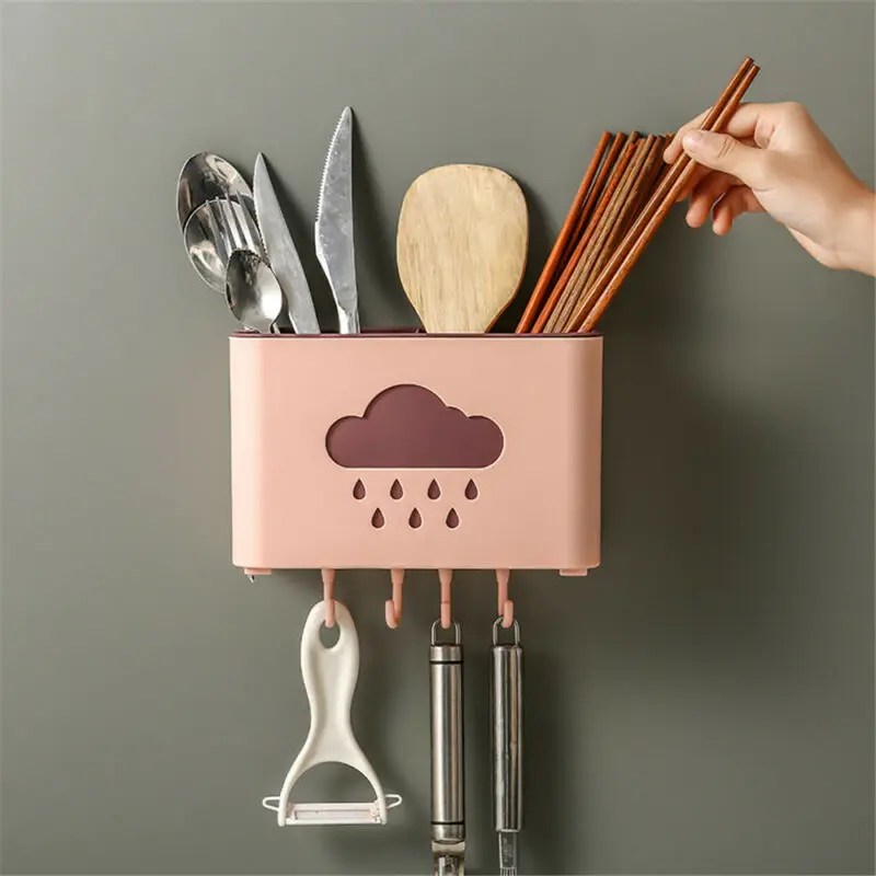 

Kitchen Holder Rack Spoon Shelf Hanger Cupboard Cutlery Storage Rack Hook Space Saver