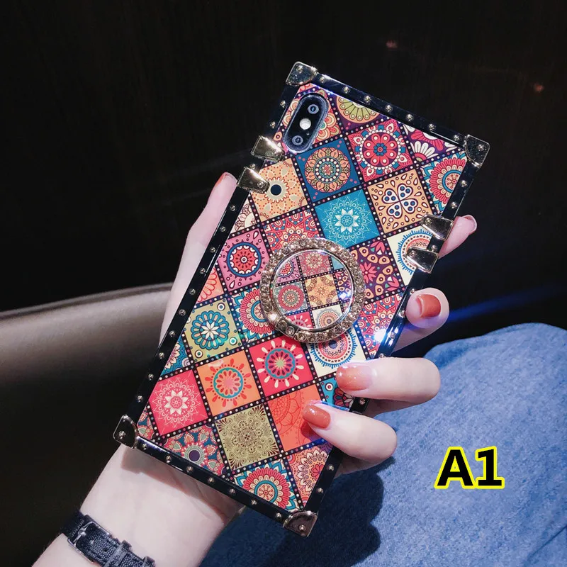 Роскошный чехол для телефона SYCASE blu ray с кольцом для iPhone XR X Xs 11 Pro Max 6 6S 7 8 Plus, экзотический чехол в национальном стиле - Цвет: C1
