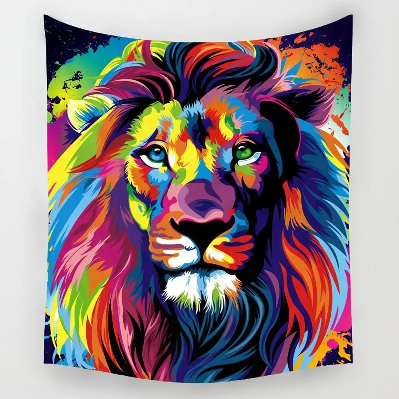 

Graphic Lion Tapestry Printed Wall Hanging Tapestry Polyester Tapestry