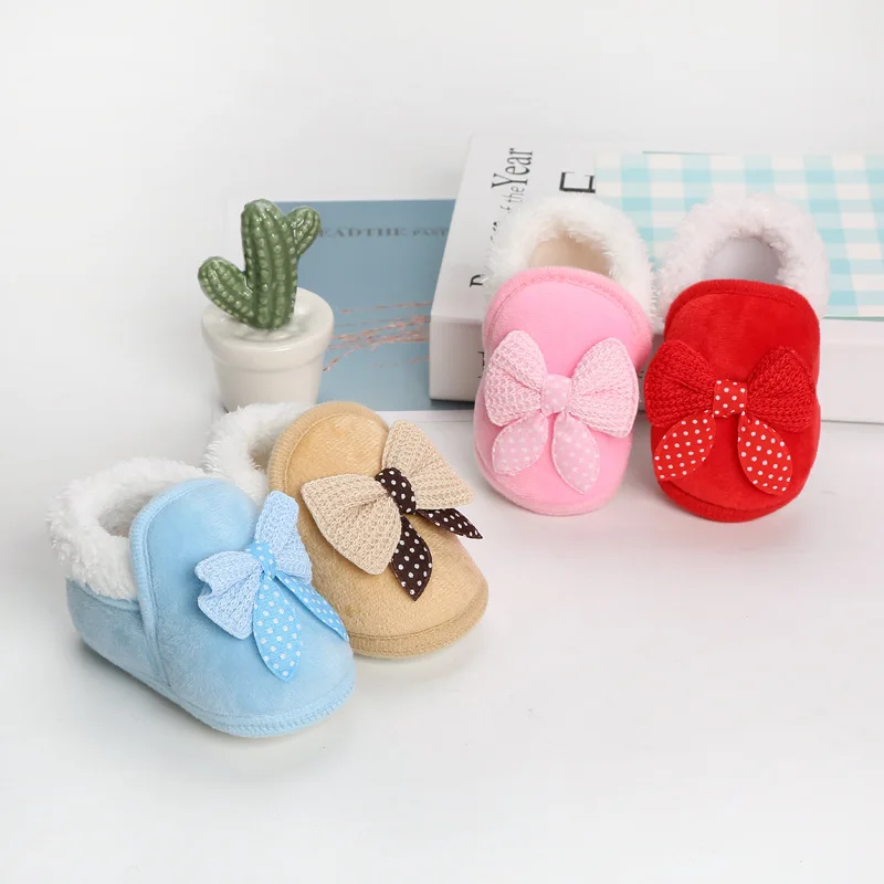 

2021 Autumn And Winter Models 0-1 Years Old Plus Velvet Shoes Baby Shoes Baby Soft Bottom Plus Velvet Thick Toddler Shoe