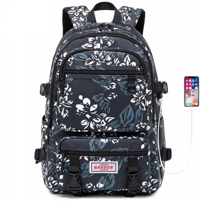 Новый модный рюкзак с цветочным принтом детские школьные сумки для девочек