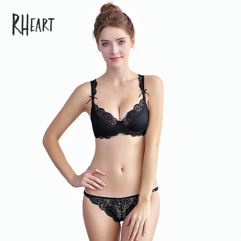 

Roseheart New For Women Sexy Lingerie Sets Lace Plus Size Bras Bow Cotton Panties Push Up Bra Sets For Women Underwear