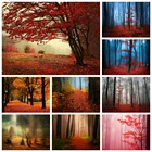 Алмазная 5D картина Стразы для творчества, Набор для вышивки крестиком, осенний кленовый лес, пейзаж, мозаика, художественный постер, полная вышивка, Декор