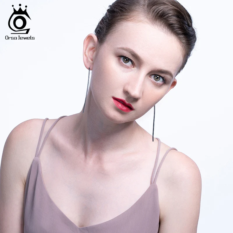ORSA JEWELS подлинные 925 пробы серебряные серьги круглые большие круглые 30 см 4 см 50 см круглые серьги женские серебряные ювелирные изделия Aretes OSE146