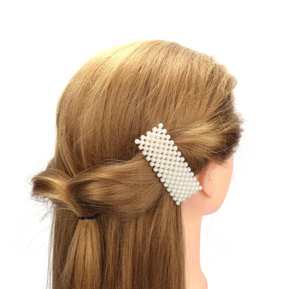 Женская заколка для волос в Корейском стиле элегантная белая со встроенной