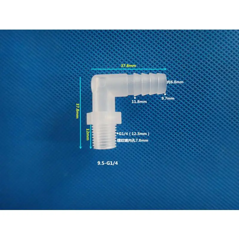 

1/4 ''BSPP наружная резьба до 1/4 мм, бородка, пластиковый коленчатый фитинг для трубы, соединитель для шланга типа L, соединение для водяной трубы ...