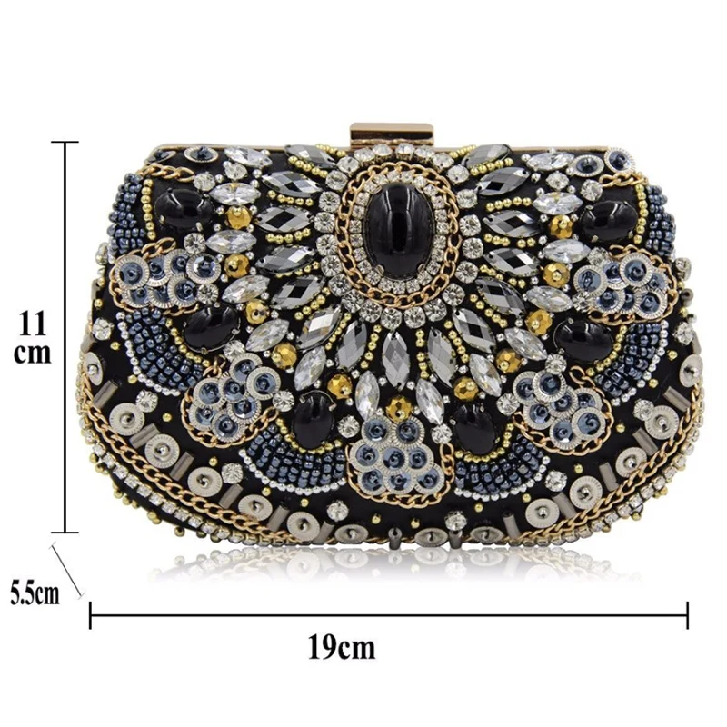 

Evening Bags and Clutches for Women Crystal Clutch Beaded Rhinestone Purse Wedding Party Handbag