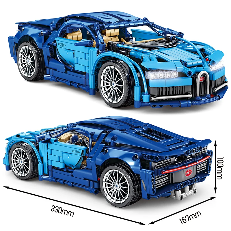 

SY Sports Racing Car Building Block Chiron Model Blue DIY Bugattied Vehicle Brick Toys Children Educational Gifts for Boys Kids