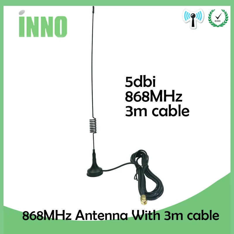 2 шт./лот 868 МГц 915 900 до 1800 Gsm антенна 3G 5dbi Sma Male с кабелем 300 см RG174 присоска |