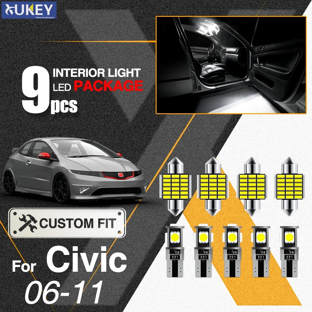 Xukey для Honda Civic 2006 - 2011 MK8 Автомобильный интерьер карта салона комплект