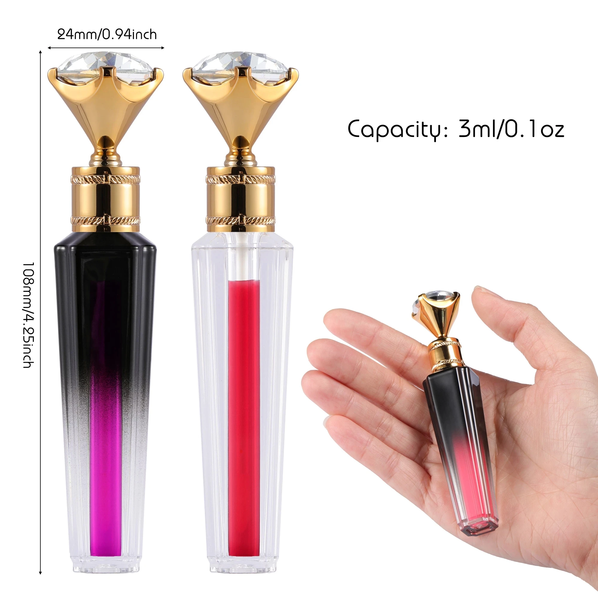 3 мл Алмазный Блеск для губ тюбик помада Бальзам палочка ухода за губами