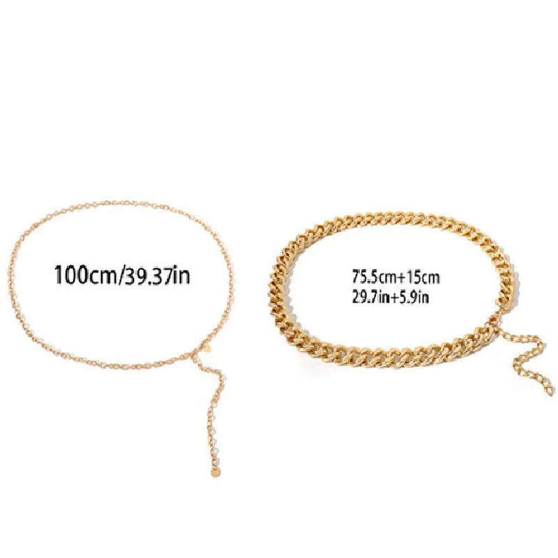 

1Pcs Hip High Waist Belts for Women Fashion Belt 2020 All-match Waistbands Body Chain Ladies Dress Decor Metal Clothes Decor