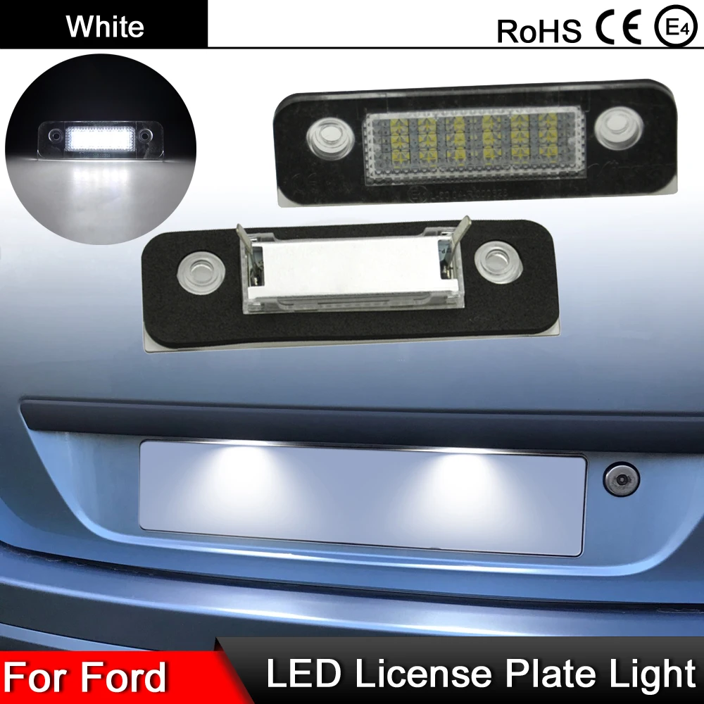 

1 пара, белые светодиодный светильник пы для номерного знака, для Ford, Fiesta, Fusion, Mondeo, FIAT 124
