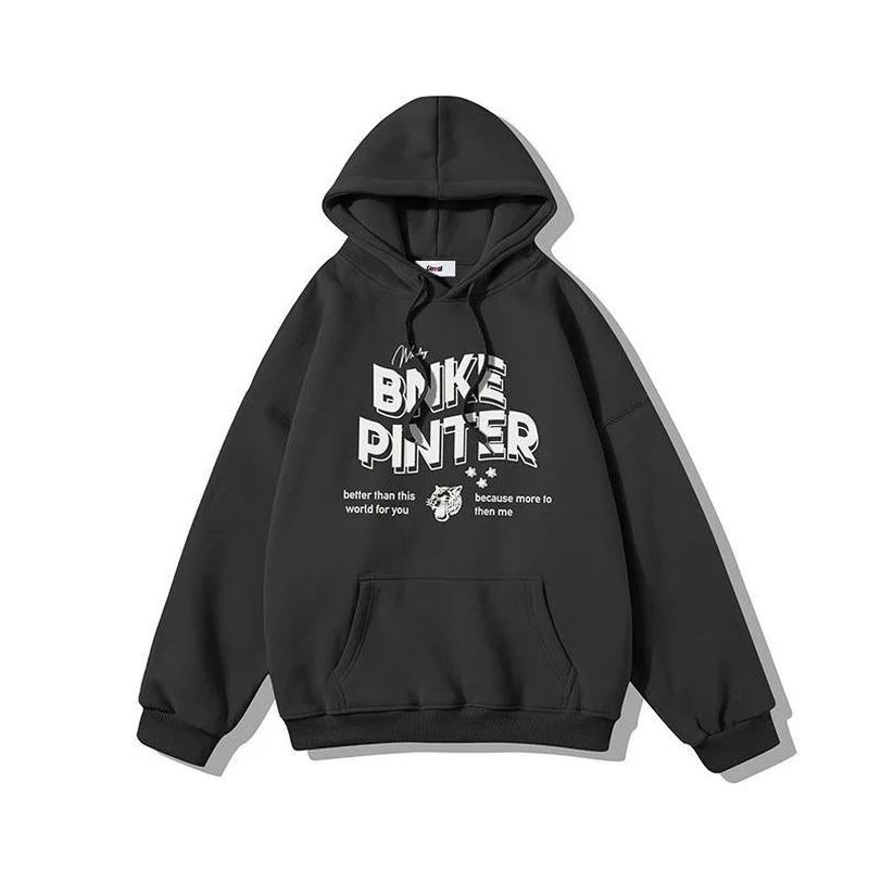 

Men Streetwear Harajuku Letter Hooded Casual Sweatshirts Autumn Winter Loose Hip Hop Fashion O-Neck Clothes Vintage Hoodie Ins