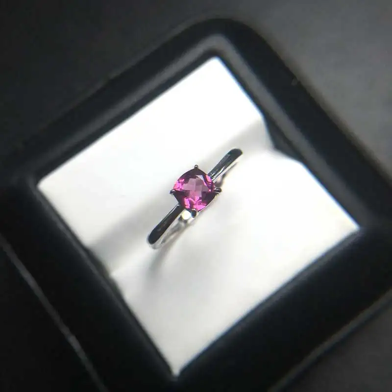 Женское кольцо из родолита с натуральным гранатом CSJ ювелирное изделие