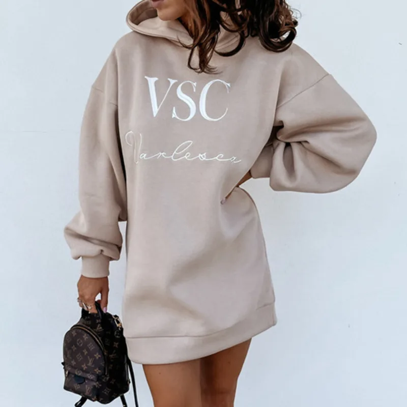 

Kywommnz 2021 Spring Autumn Hooded Coat Women Casual Fashion Pullover Streetwear Letter Embroidery Hoodie E3742
