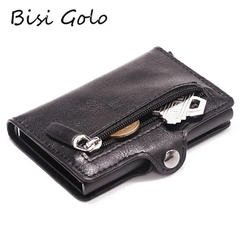 

Bisi Goro New Business Credit Card Holder Slim Wallet 2021 Unisex Metal Blocking RFID Wallet ID Card Case Aluminium Mini Purse